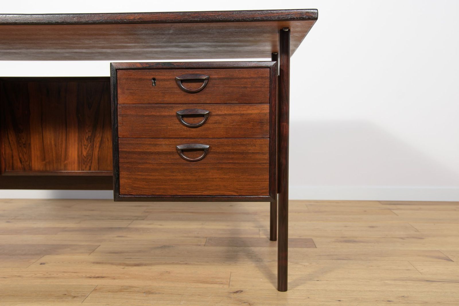 photo buy Mid Century Freestanding Rosewood Desk By Kai Kristiansen For Feldballes Møbelfabrik, 1960s