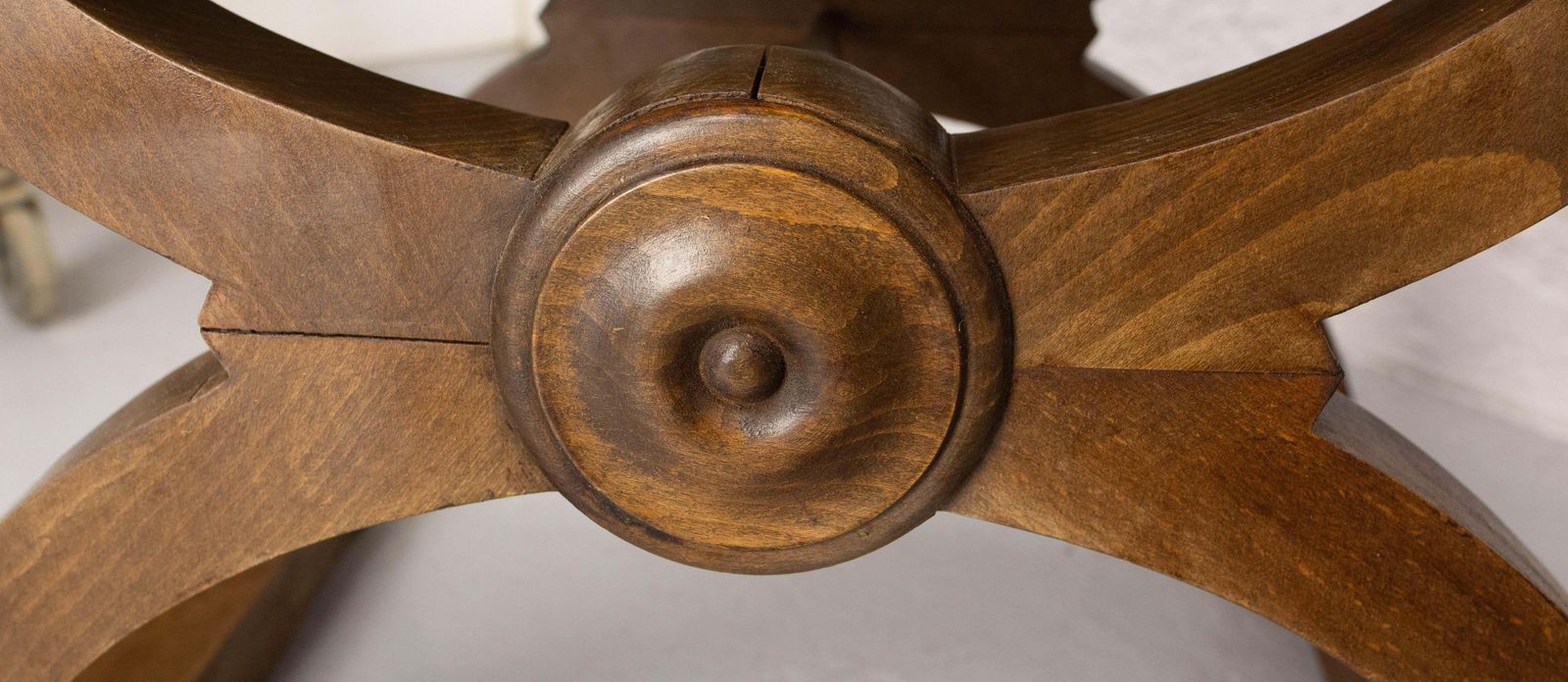 664.0 French Carved Beech & Upholstery Curule Or Dagobert Armchair, Circa 1960 photo