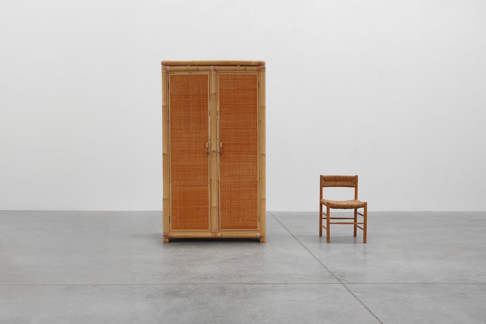 2862.0 Mid Century Bamboo And Rattan Wardrobe, Italy, 1960s photo