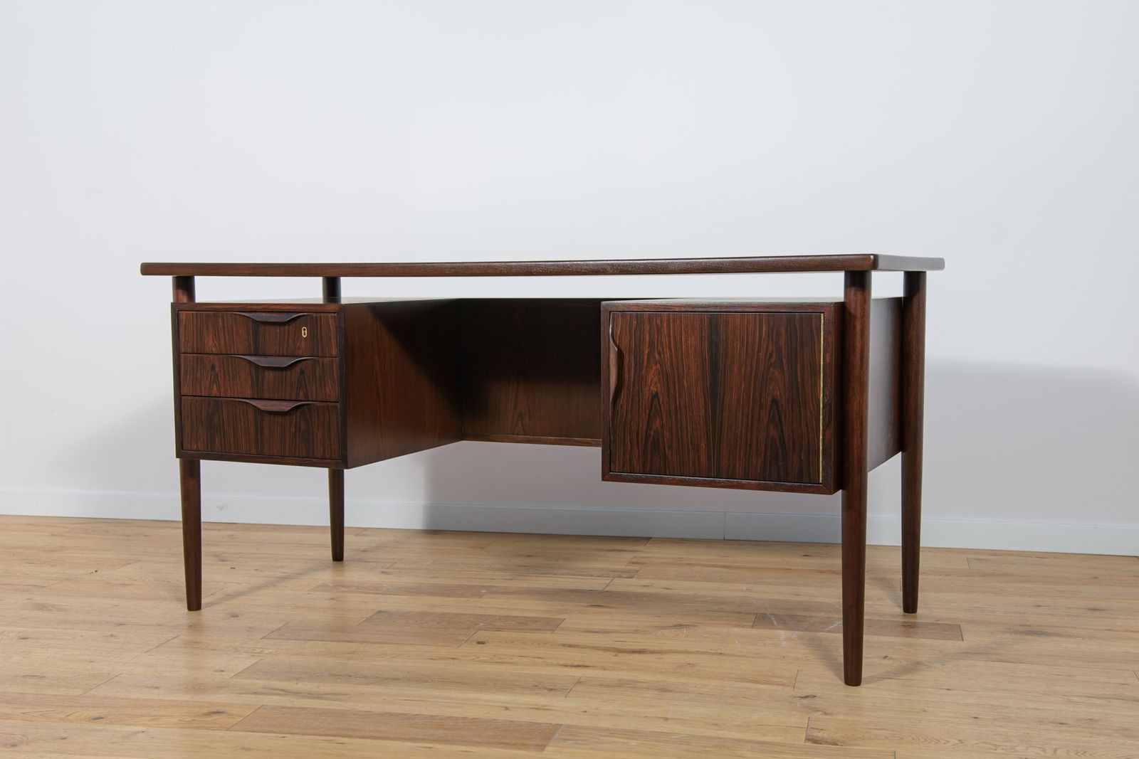 Mid Century Freestanding Rosewood Desk, Denmark, 1960s photo furniture