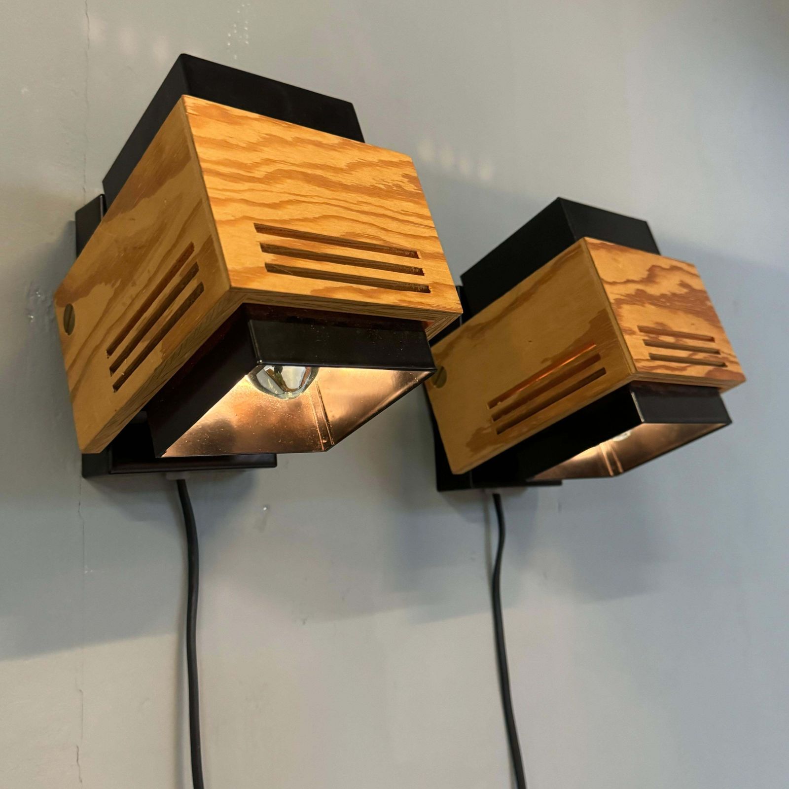Cubism Wall Lamps By Claus Bolby For Cebo Industri 70's photo vintage