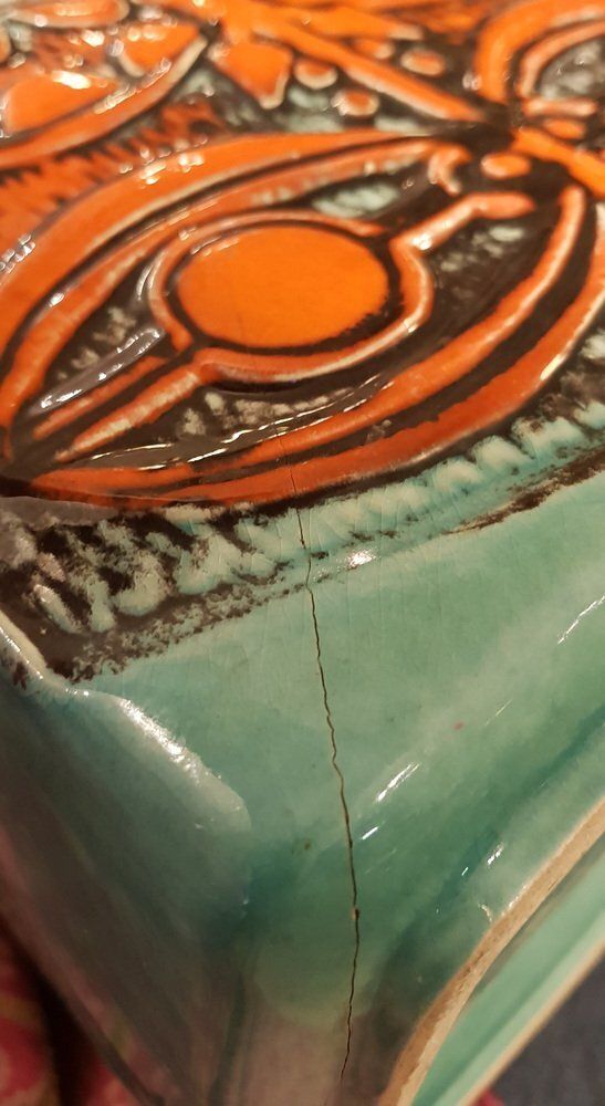 Ceramic Relief Vase By Bodo Mans For Bay Keramik, 1970s photo furniture