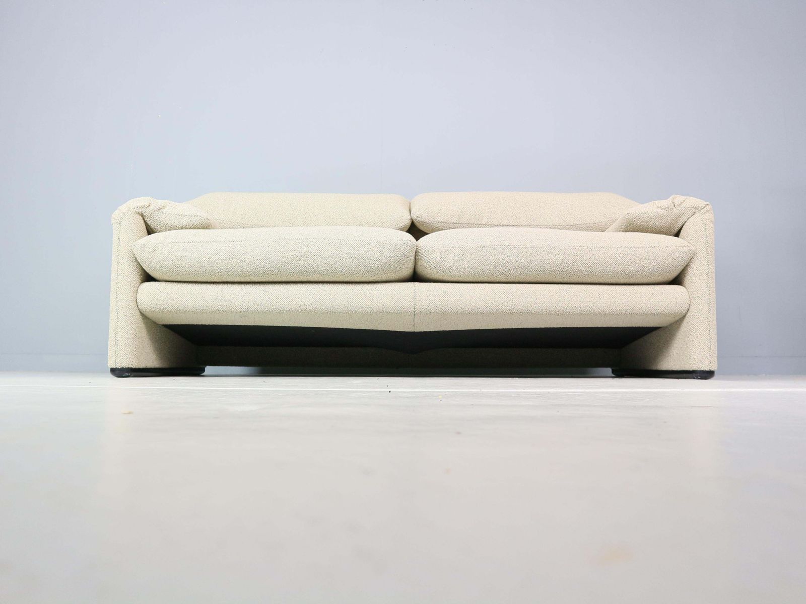 Vico Magistretti "Maralunga" 2 And A Half Seater Re Upholstered Sofa For Cassina photo for sale