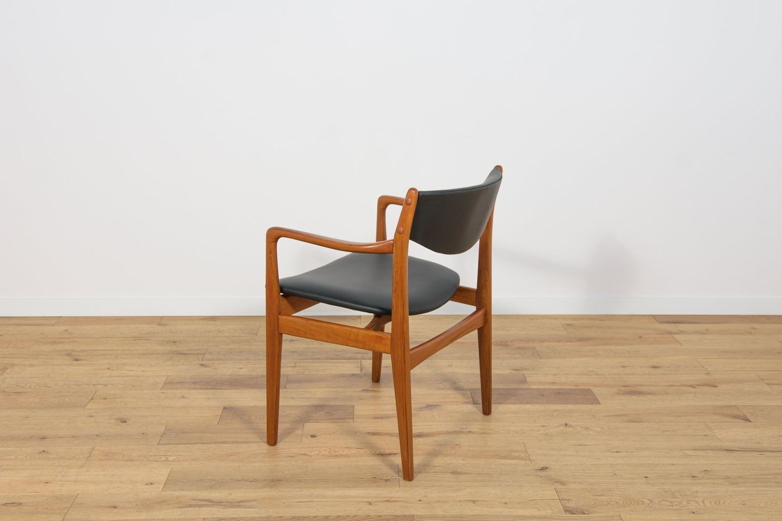 Mid Century Teak & Leather Armchair, Denmark, 1960s photo 593.0