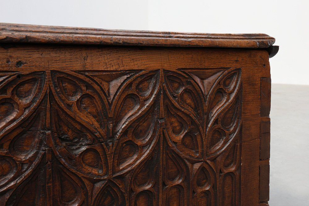 photo vintage Large 16th Century Gothic Carved Oak Chest, France