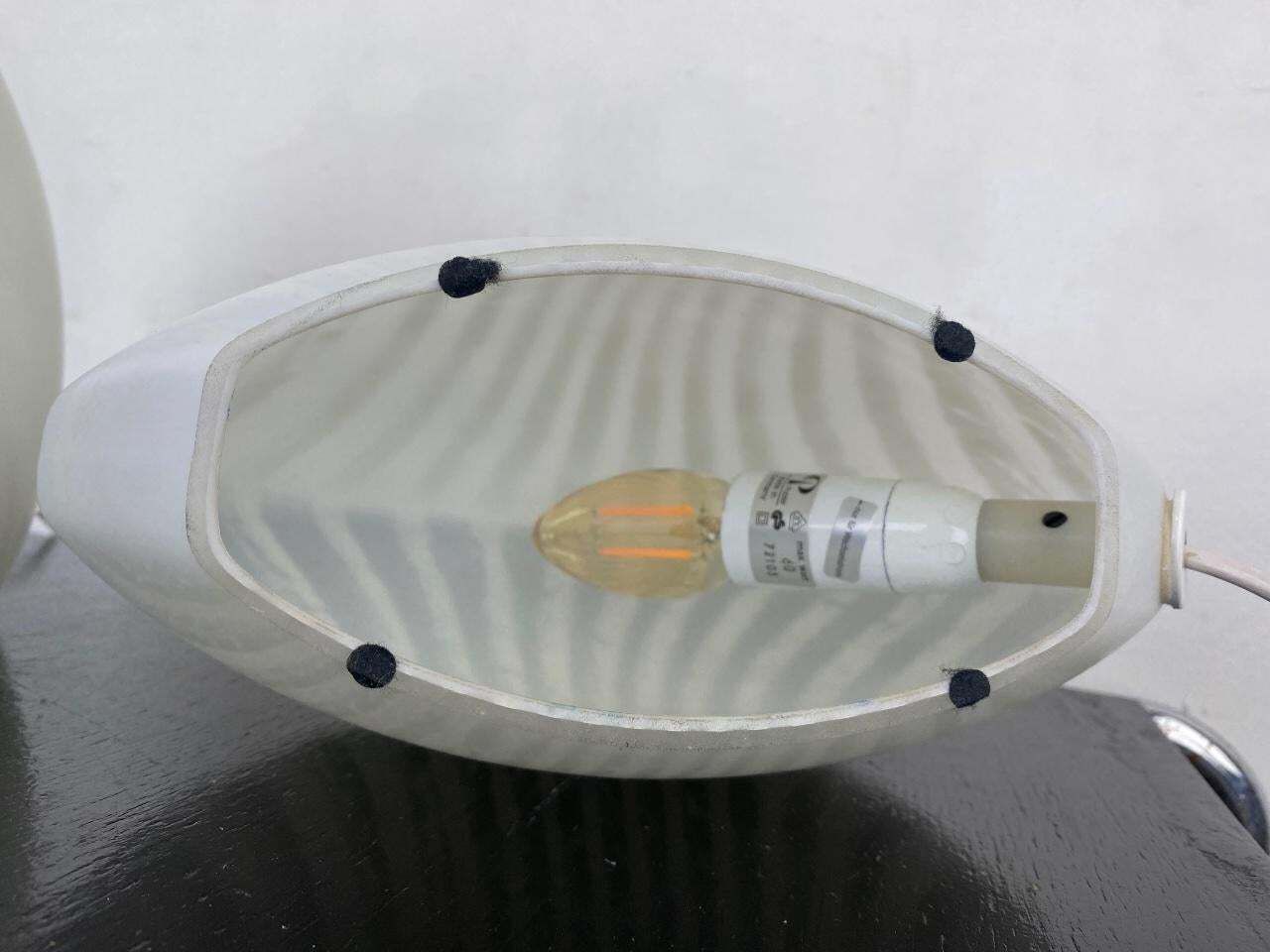 photo vintage Moon Shell Table Lamps Glass Peill Putzler  Zebra Series 1960 Set