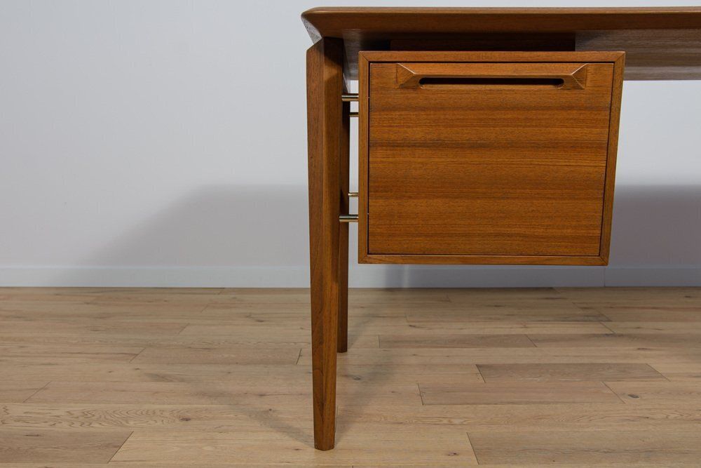 photo furniture Mid Century Teak Desk By Ib Kofod Larsen For Seffle Möbelfabrik, Sweden, 1950s