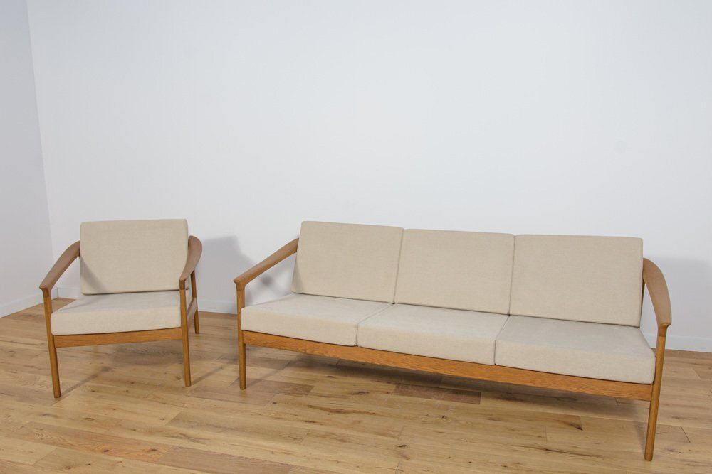 Set Of Mid Century Sofa And Armchair Monterey /5 161 By Folke Ohlsson For Bodafors, 1968 photo for sale