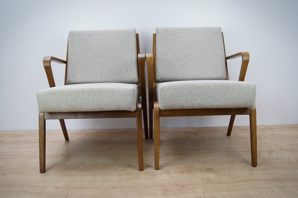 Set Of Armchairs By Selman Selmanagic For Veb Deutsche Werkstätten Hellerau, 1950s photo furniture