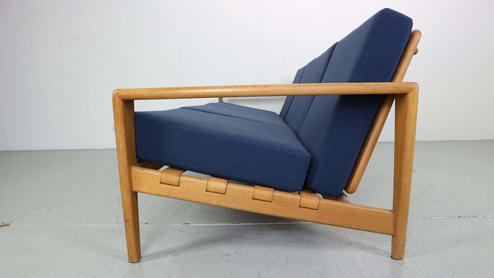 photo vinterior Svante Skogh Swedish Model  "Bodö" Oak 3, 5 Seater Sofa For Säffle Möbler, 1950