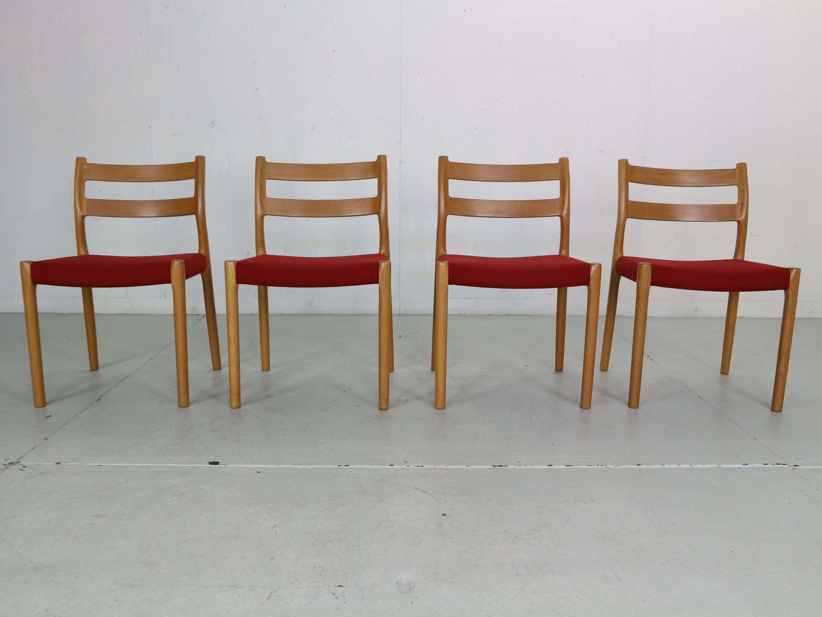 Niels Otto Moller Set Of 4 Dining Chairs Model 84 For Højbjerg, Denmark 1970s photo for sale