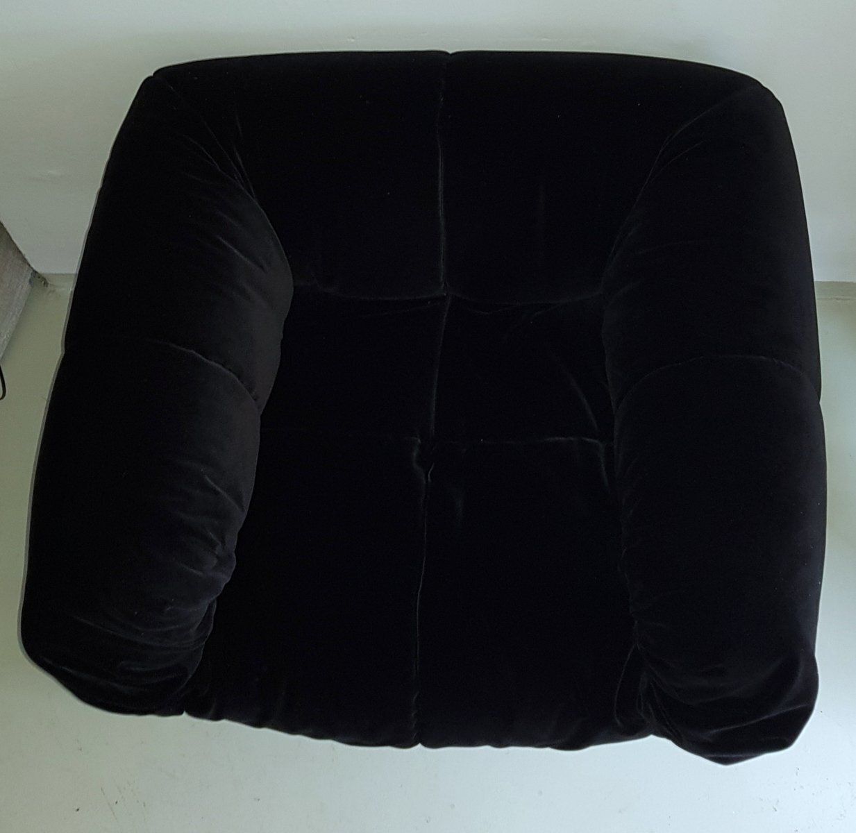 Black Pecorelle Velvet Armchair By Cini Boeri For Arflex, 1972 photo for sale
