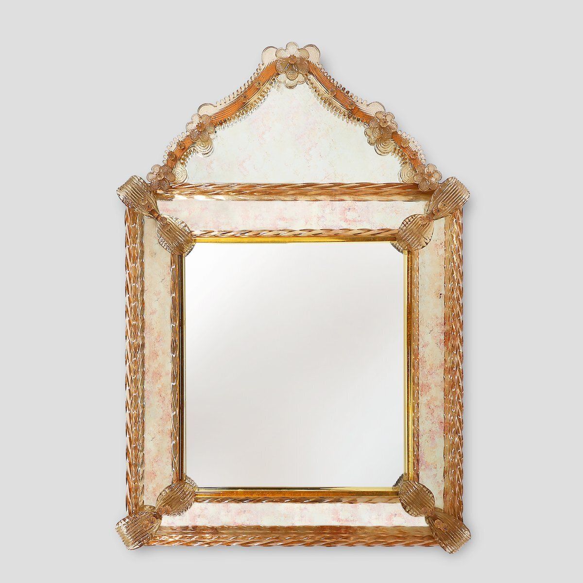 Large Venetian Mirror In Murano Glass By Art Venitien, 1960s