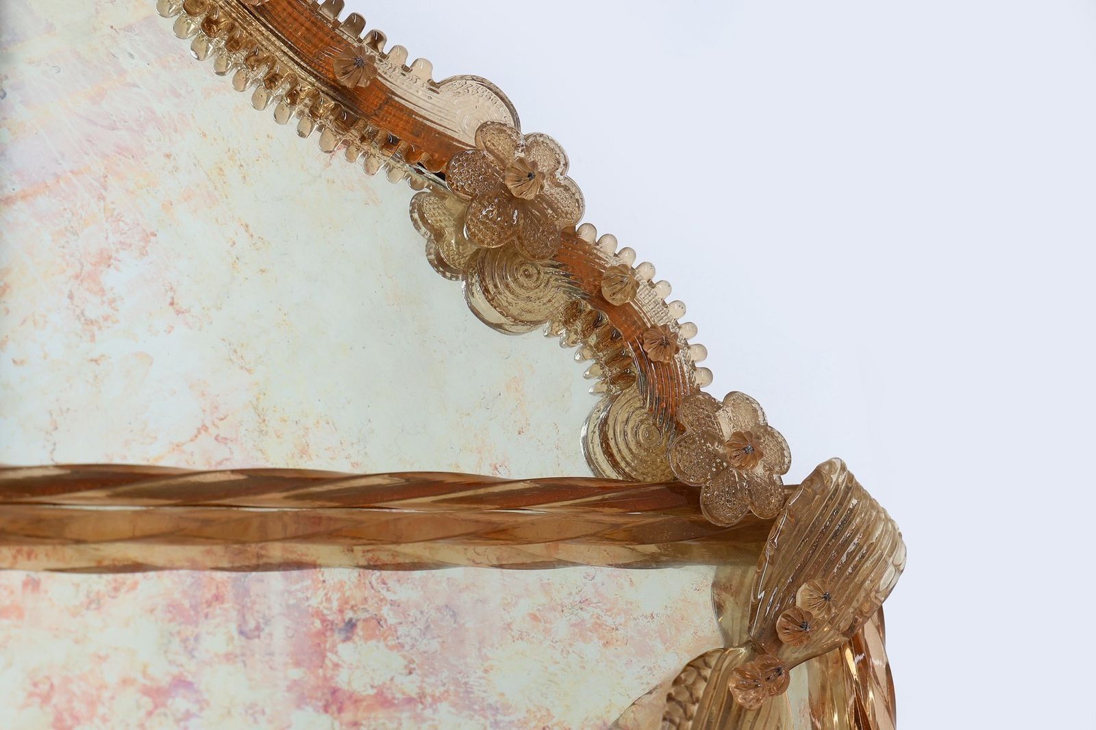 photo buy Large Venetian Mirror In Murano Glass By Art Venitien, 1960s