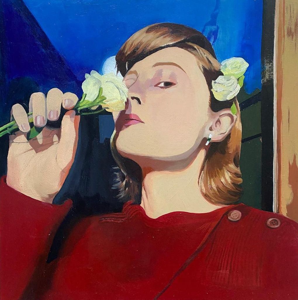 Justine Plankajalisante At Night. 2025. Cardboard/Oil, 40x40 Cm2025