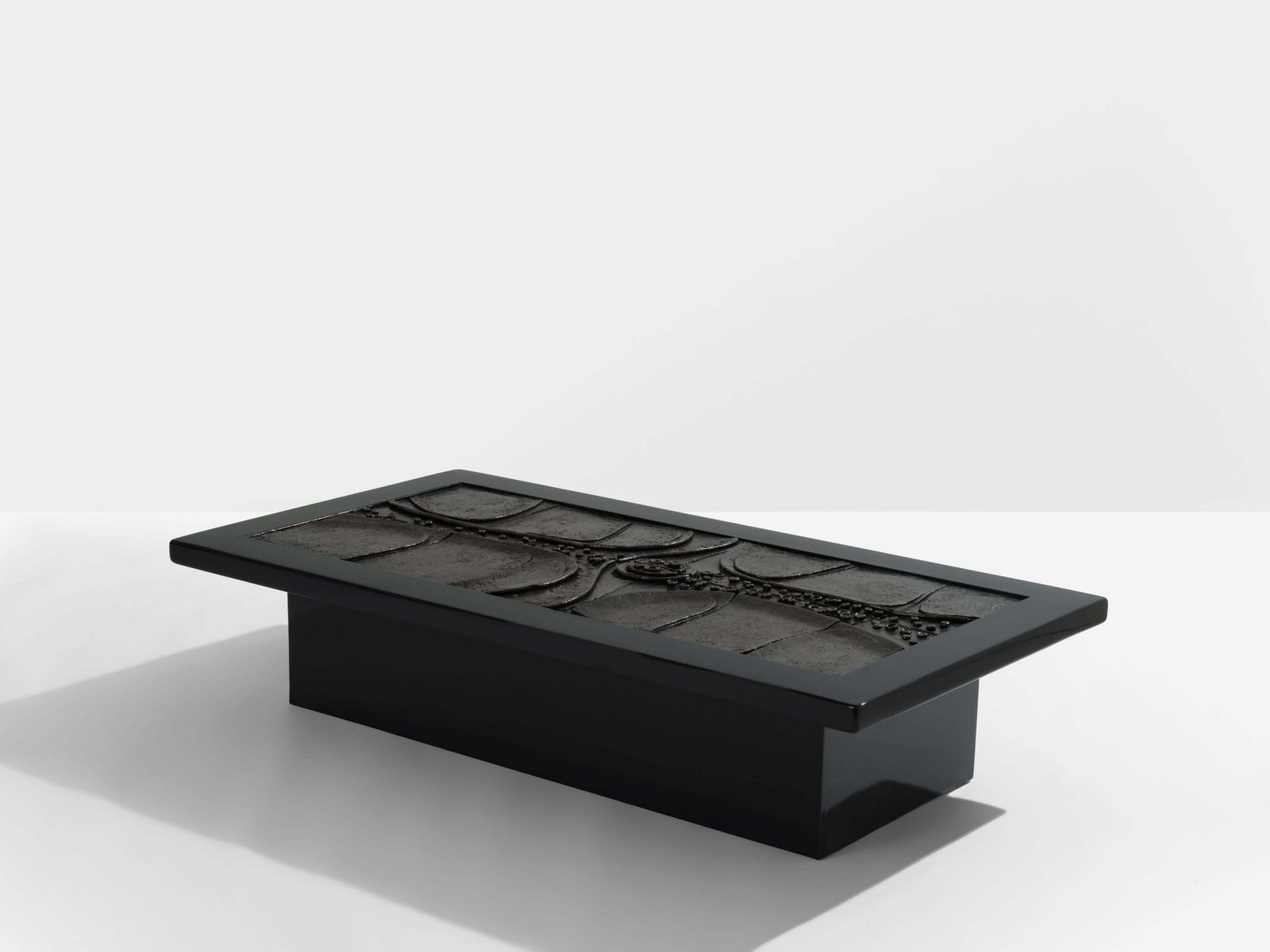 Belgian Brutalist Ceramic Lacquer Coffee Table Erik Deforce 1977 photo furniture