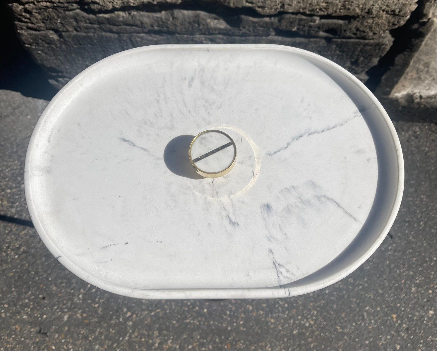 Pocket Emptier Table In Brass And Marble, 1960s photo furniture