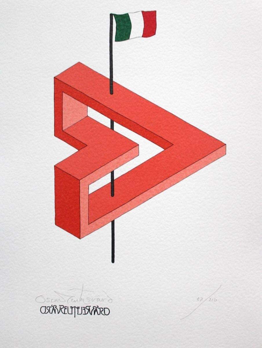 Oscar Reutersvärd Fifteen European Impossible Figures, Italy