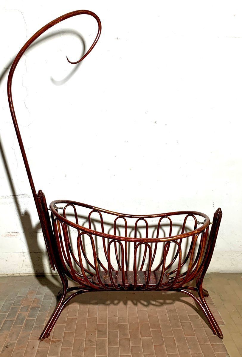 No. 2 Rocking Cradle With Curtain Arm By Michael Thonet For Thonet, 1891
