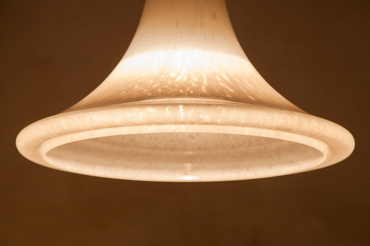 Large Opaline Handblown Chandelier From Glashütte Limburg, 1960s photo furniture