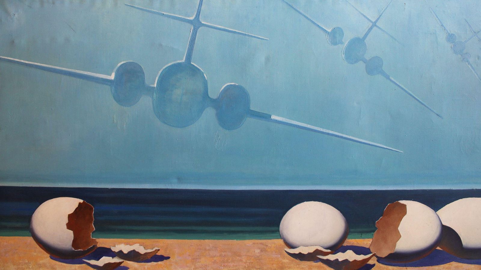 Nikolai Uvarovcontact Problem.Welcome To Nato, Canvas/Oil, 80x150 Cm, 19761976 photo for sale