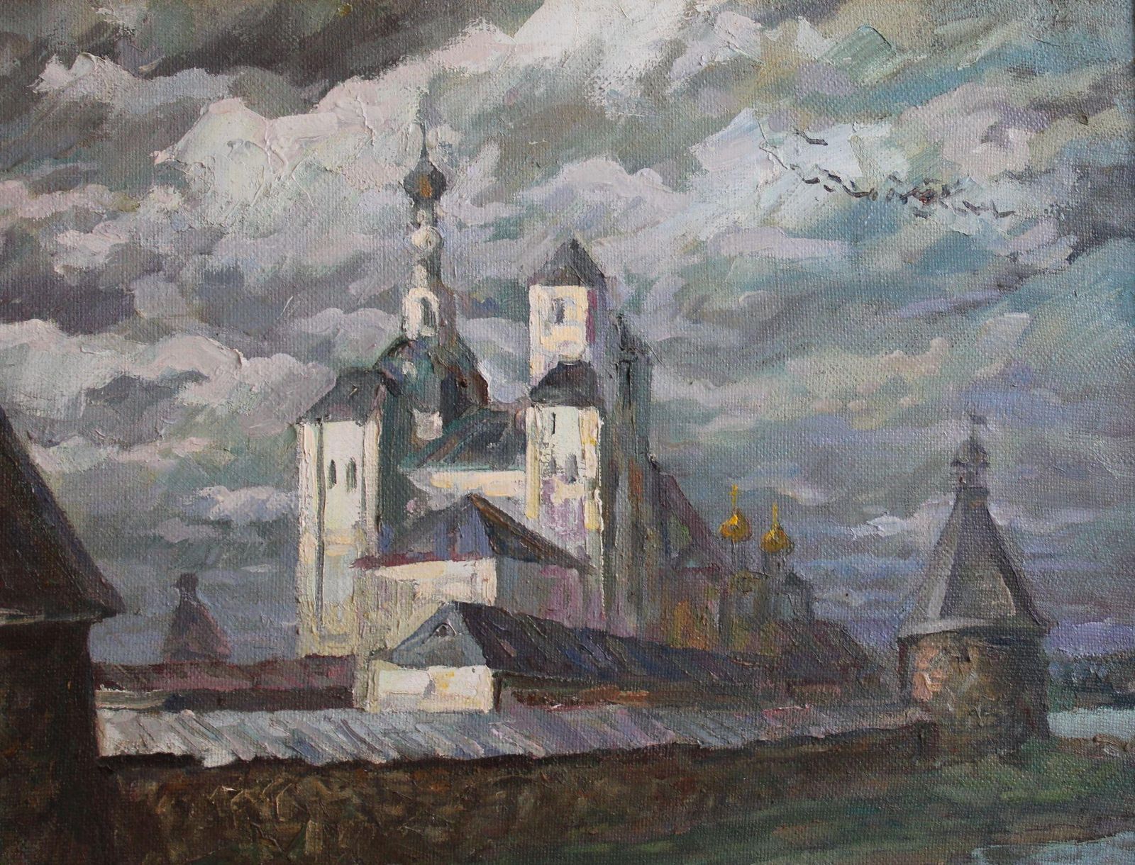 Aleksandrs Misurevsaleksandrs Misurevs(1936 2002) Solavec Monastery, Canvas/Oil, 82x101 Cm, 1976 Cm photo for sale