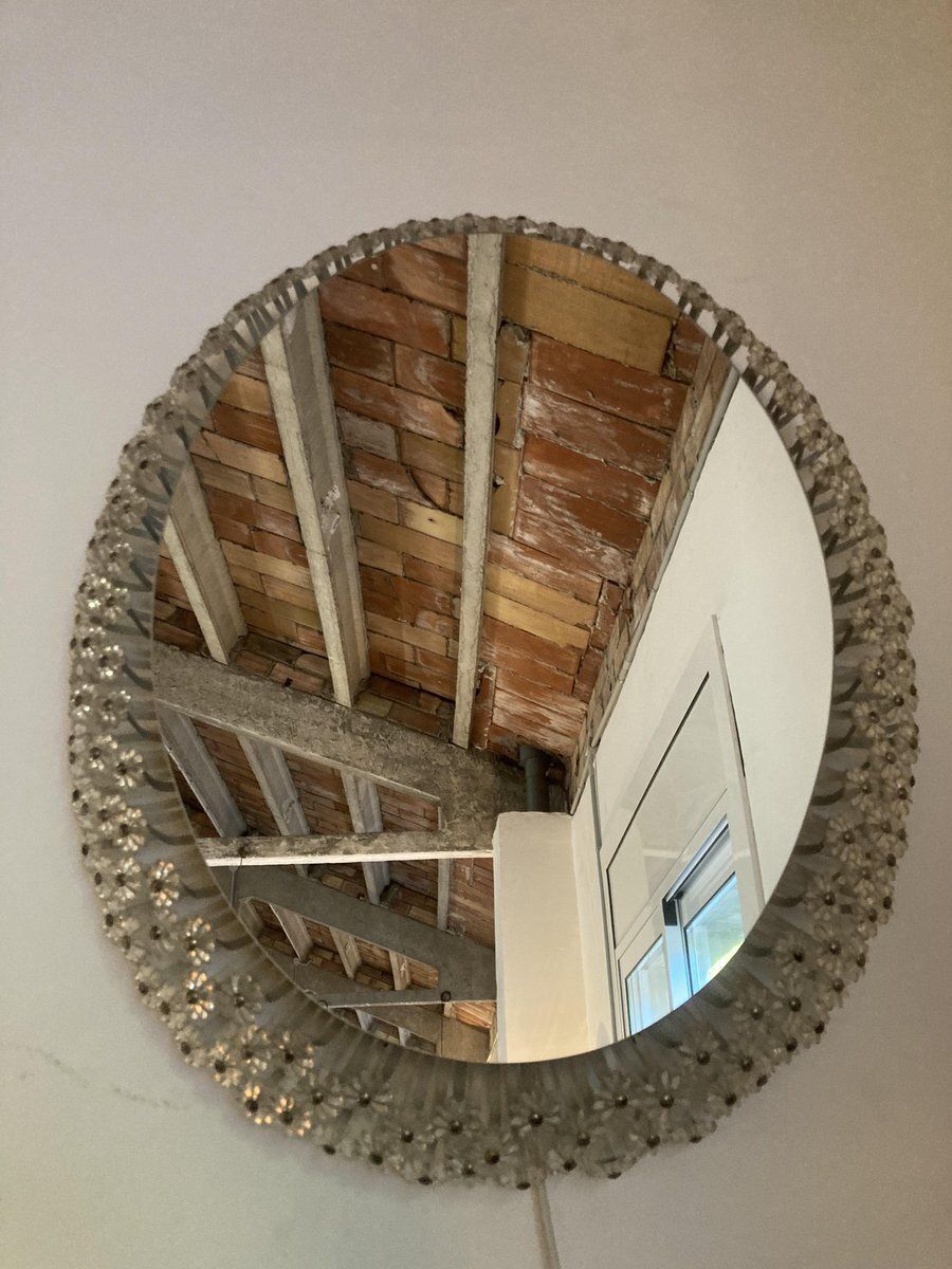 Oval Wall Mounted Floral Mirror Attributed To Emil Stejnar For Rupert Nikoll, 1950s photo furniture