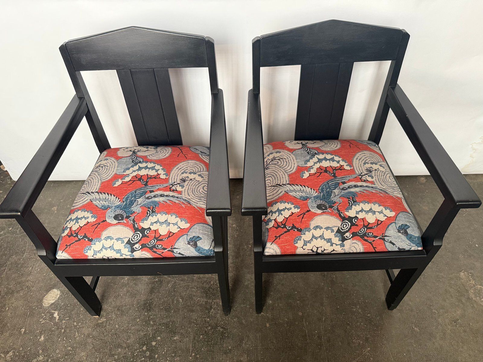Dutch Art Deco Chairs In Stained Oak, 1930s, Set Of 2 photo furniture