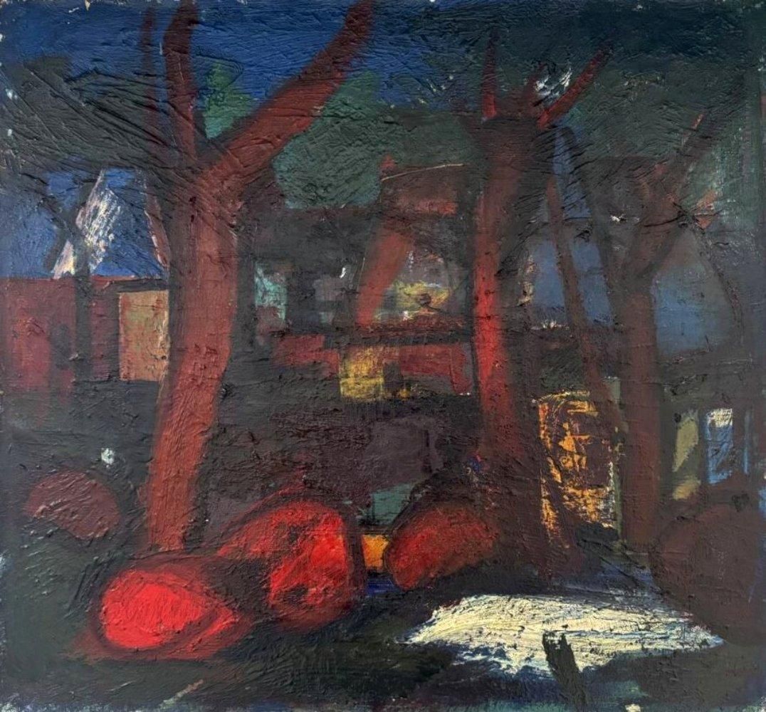 Aleksandr Rodin (1922 2001)landscape With Red Stones  Oil/Canvas, 50x53 Cm