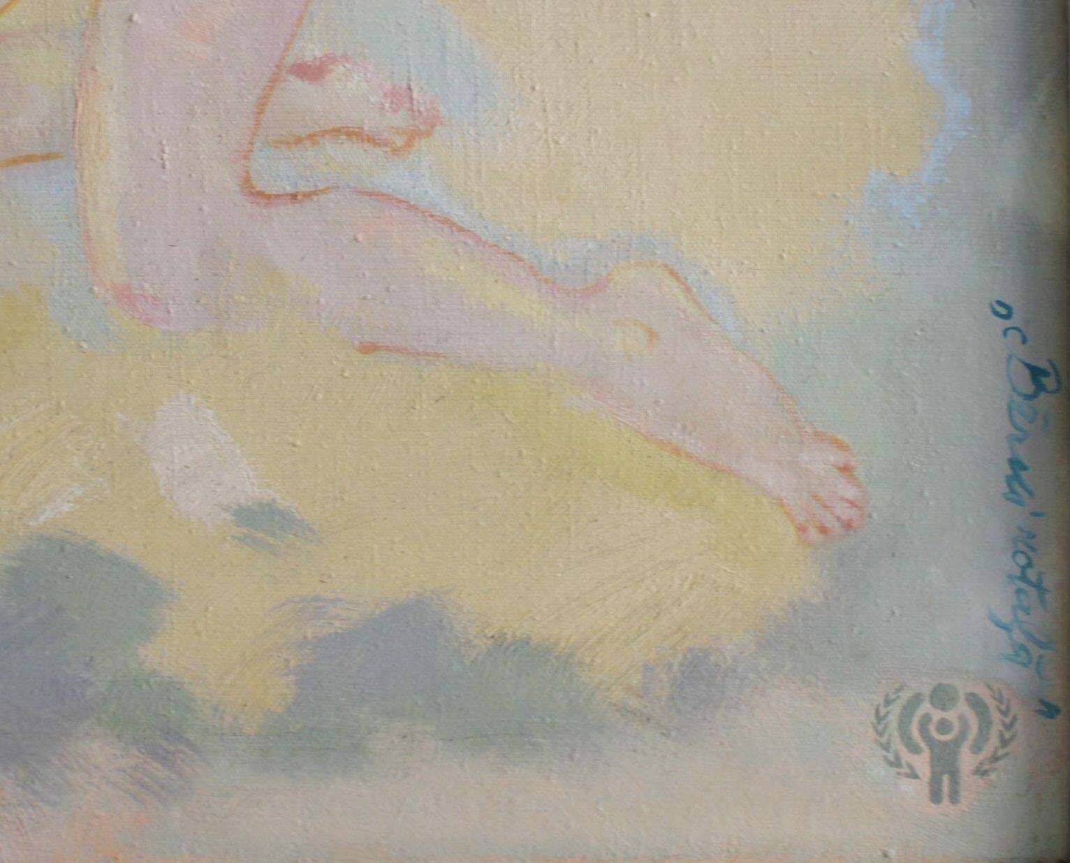Vilnis Sausserdischildren At Play, Oil/Canvas, 108x128 Cm photo for sale