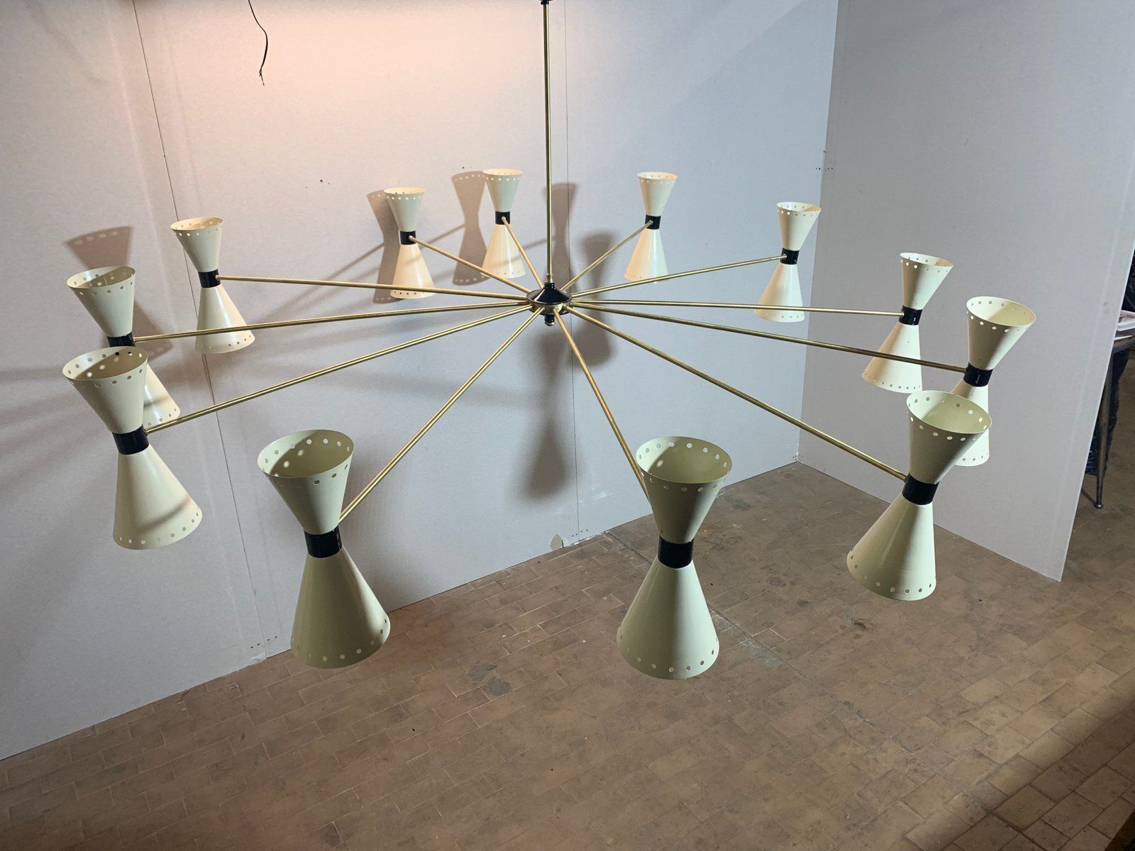 12 Arm Chandelier From Stilnovo, Milan, Italy, 1950s photo Lighting