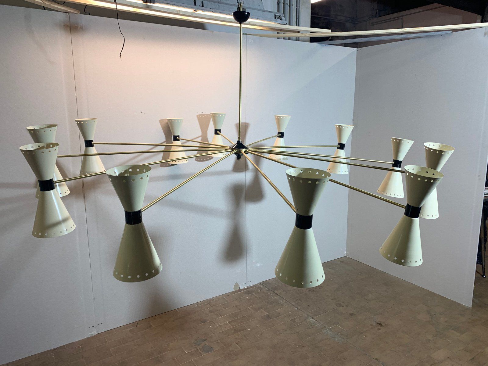 12 Arm Chandelier From Stilnovo, Milan, Italy, 1950s photo 5054.0