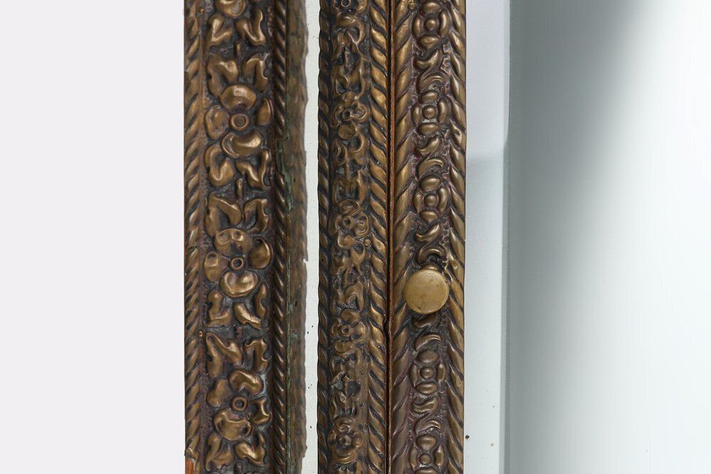photo furniture Art Deco French Copper Wall Cabinet With Beveled Mirror, 1930s