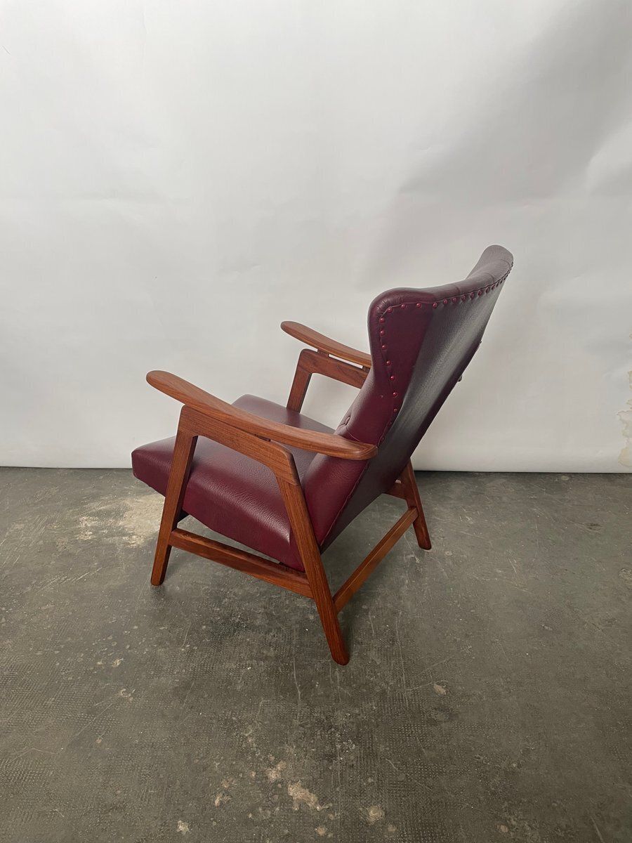 Mid Century Highback Lounge Chair Attributed To Louis Van Teeffelen For Wébé, 1960s photo 494.0