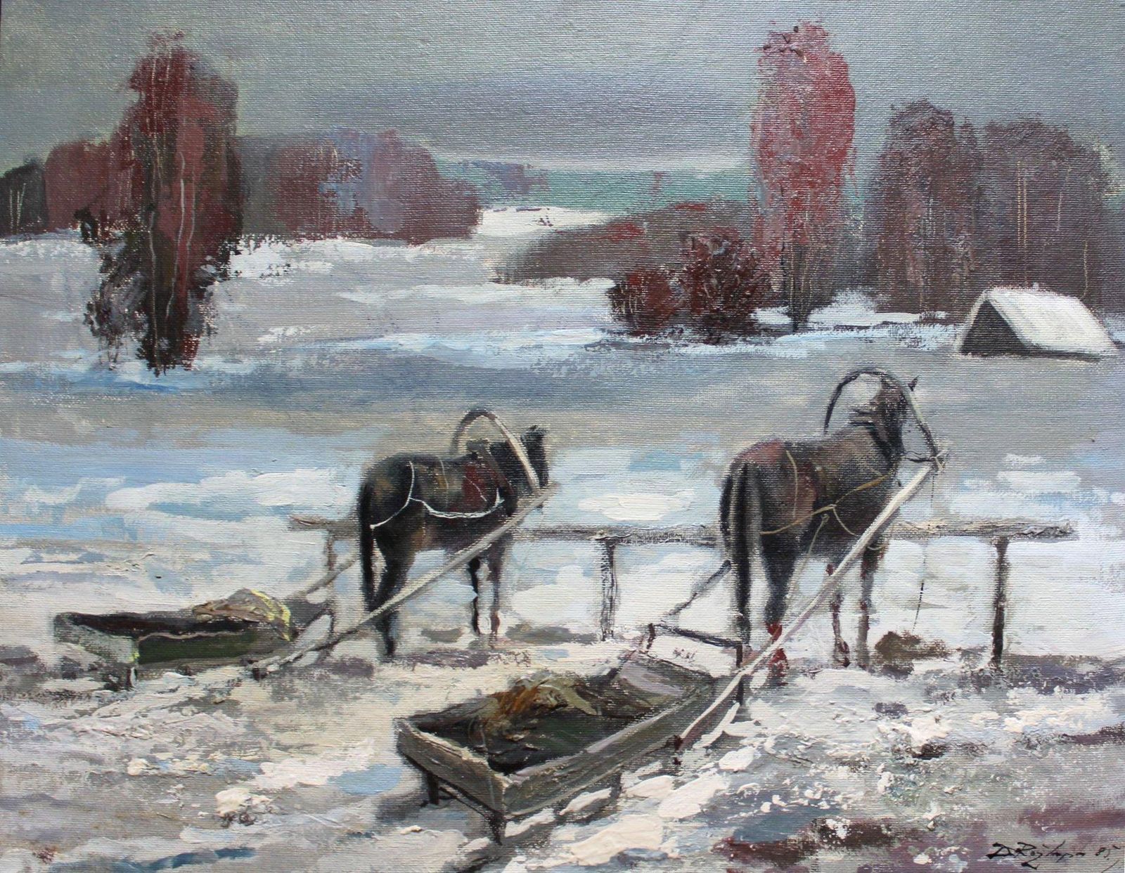 Dailis Rozlapa Dailis Rožlapa (1932 2014) Near Slita, Cardboard/Oil, 65x85cm, 1985