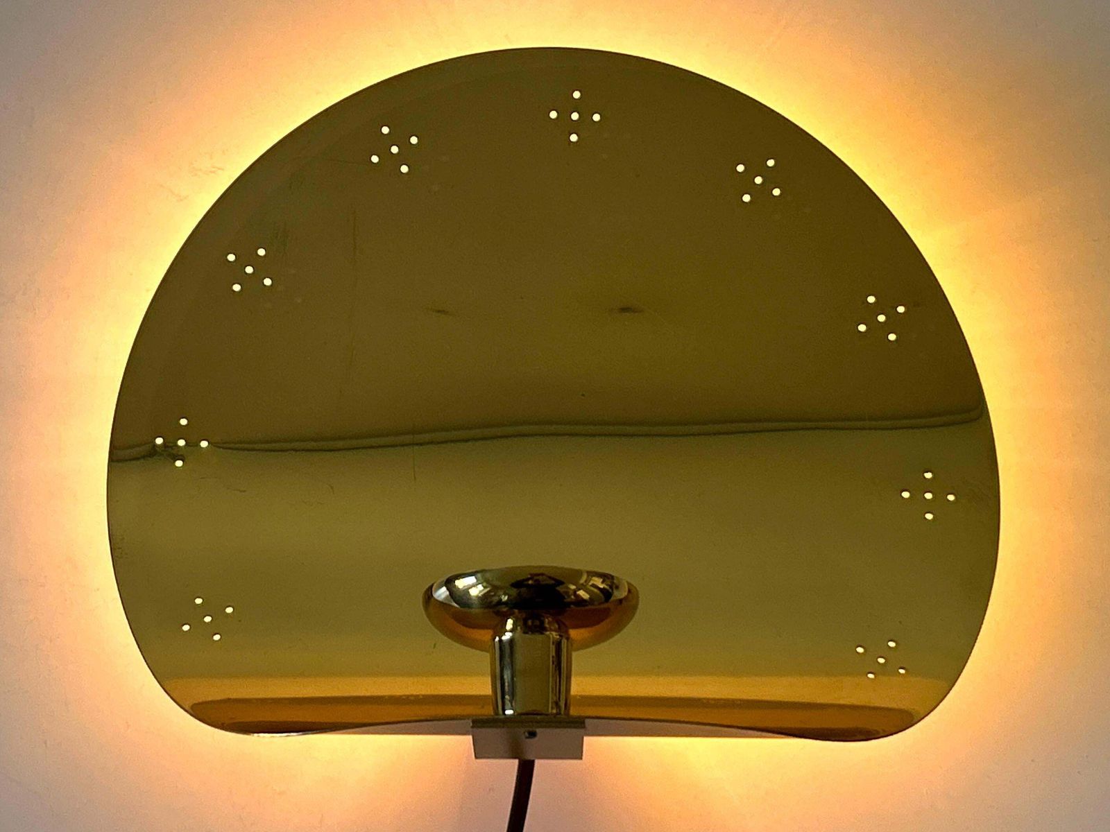 Elegant Mid Century Brass Sconce With Candle Holder By Boréns Borås Sweden 1970s photo 1327.0