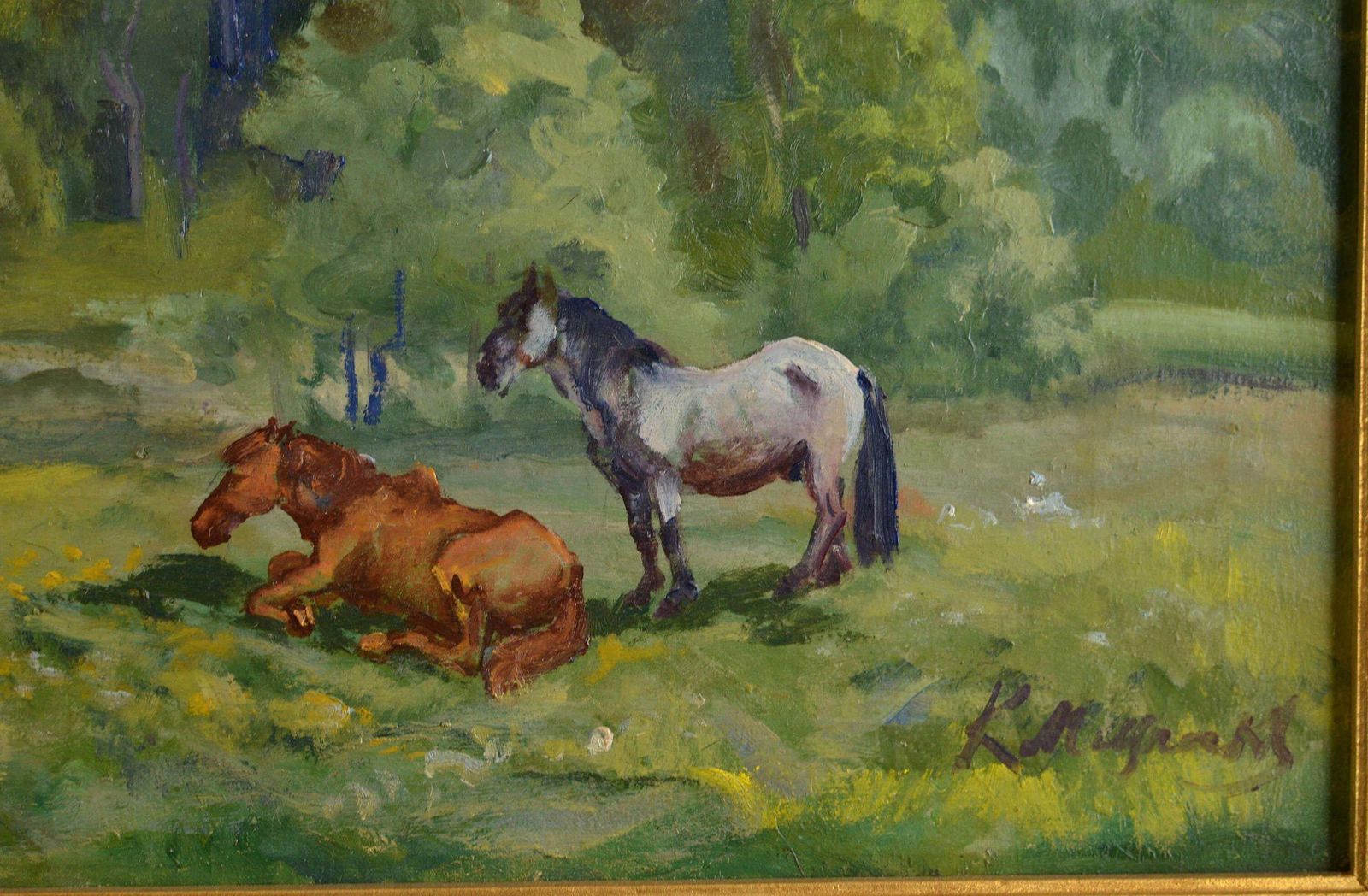 Karlis Miesniekskārlis Miesnieks(1887 1977). At The Forest Edge, Oil/Canvas, 60x69 Cm photo for sale