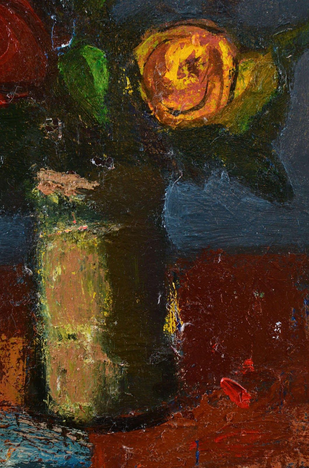 Aleksandr Rodin (1922 2001)roses. Oil/Canvas, 50x38 Cm photo vinterior