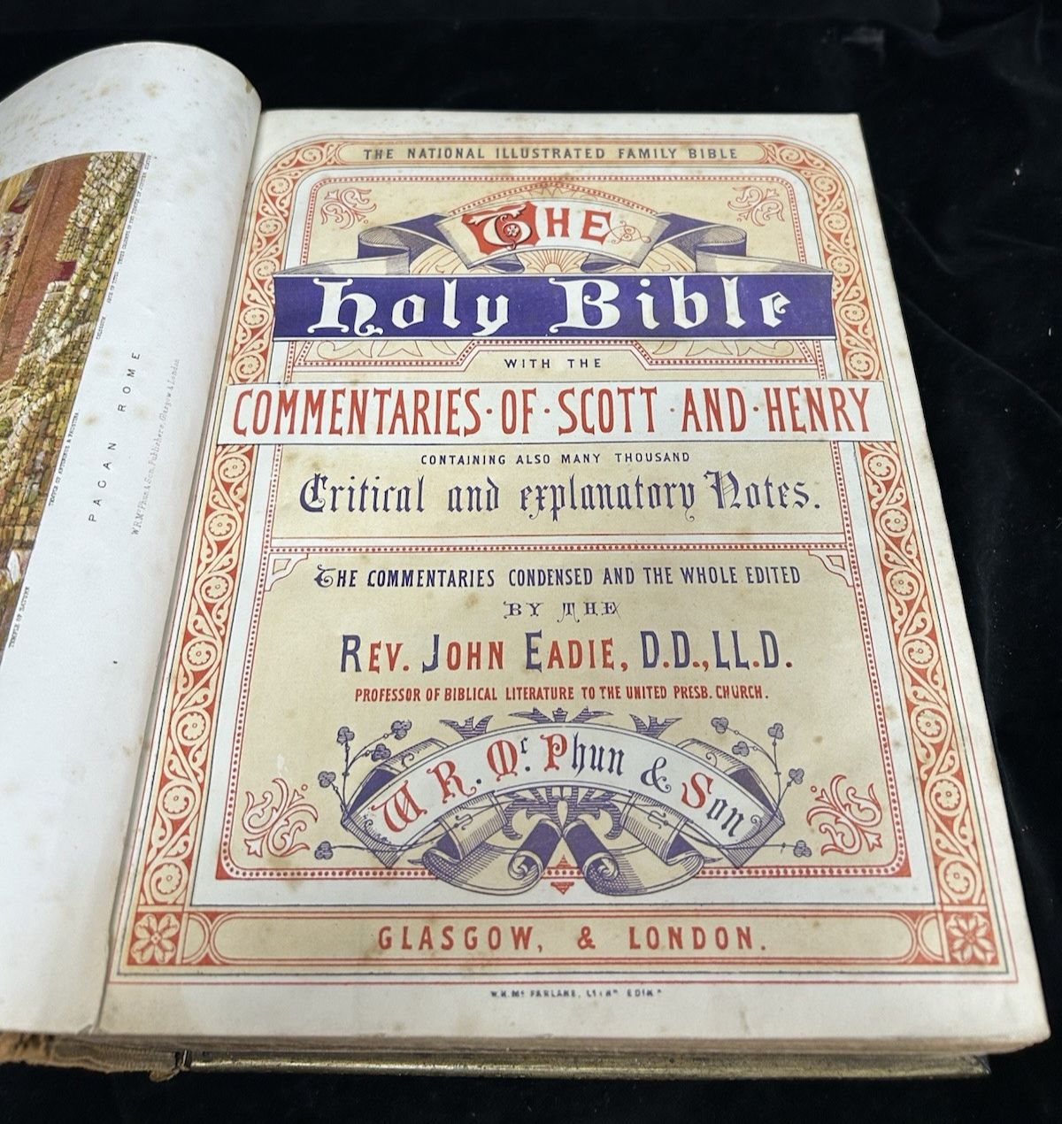 National Illustrated Family Bible Rev John Eadie Scott And Henry W R Mphun & Son photo vintage