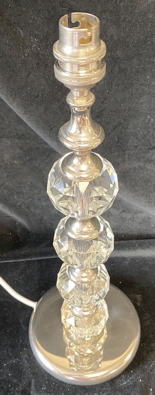 Designer Lighting  40 Cm Tall Glass Crystal  Table Lamp & Polished Silver Metal photo furniture