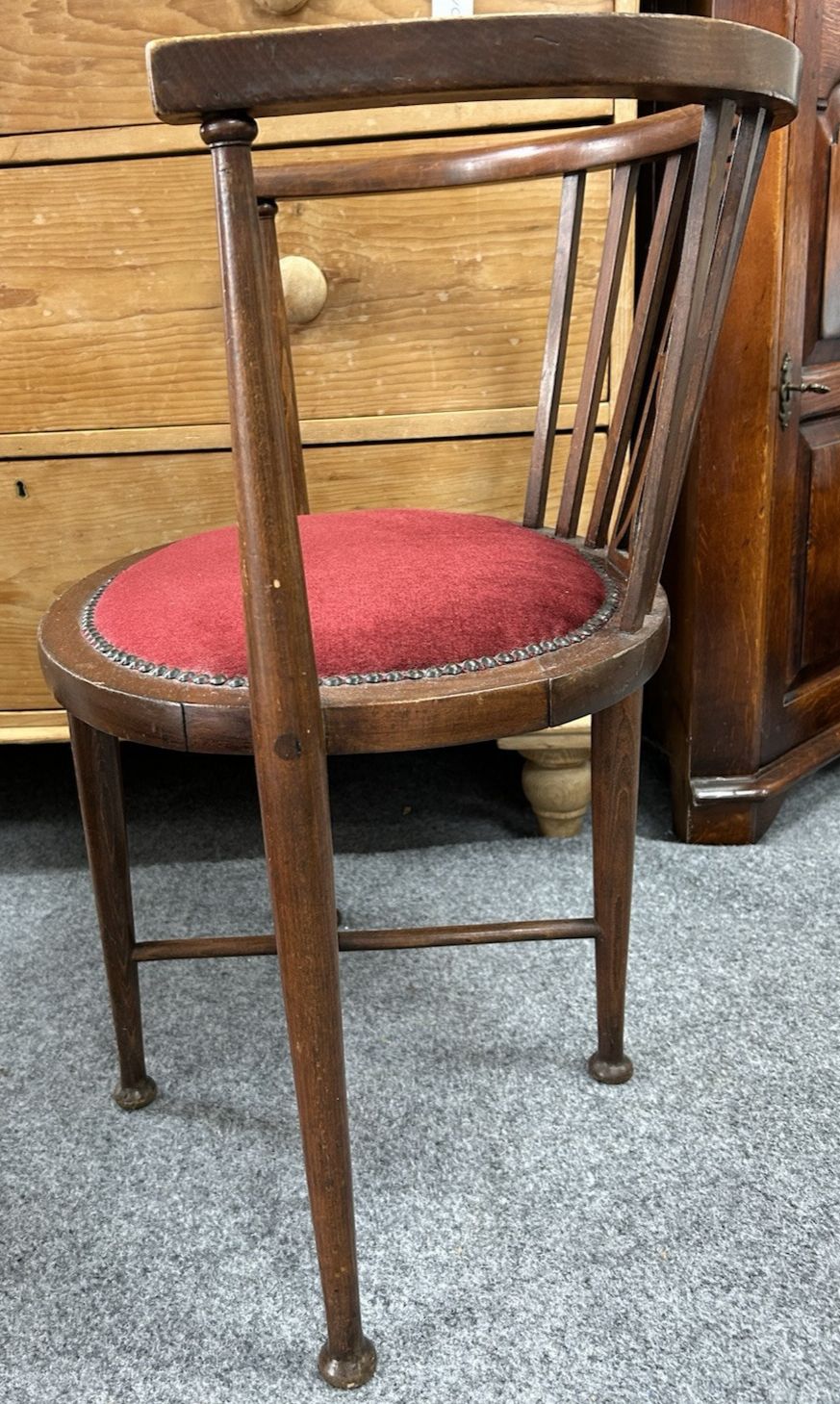 Antique Curved Bow Back Tub Chair / Desk Chair photo for sale