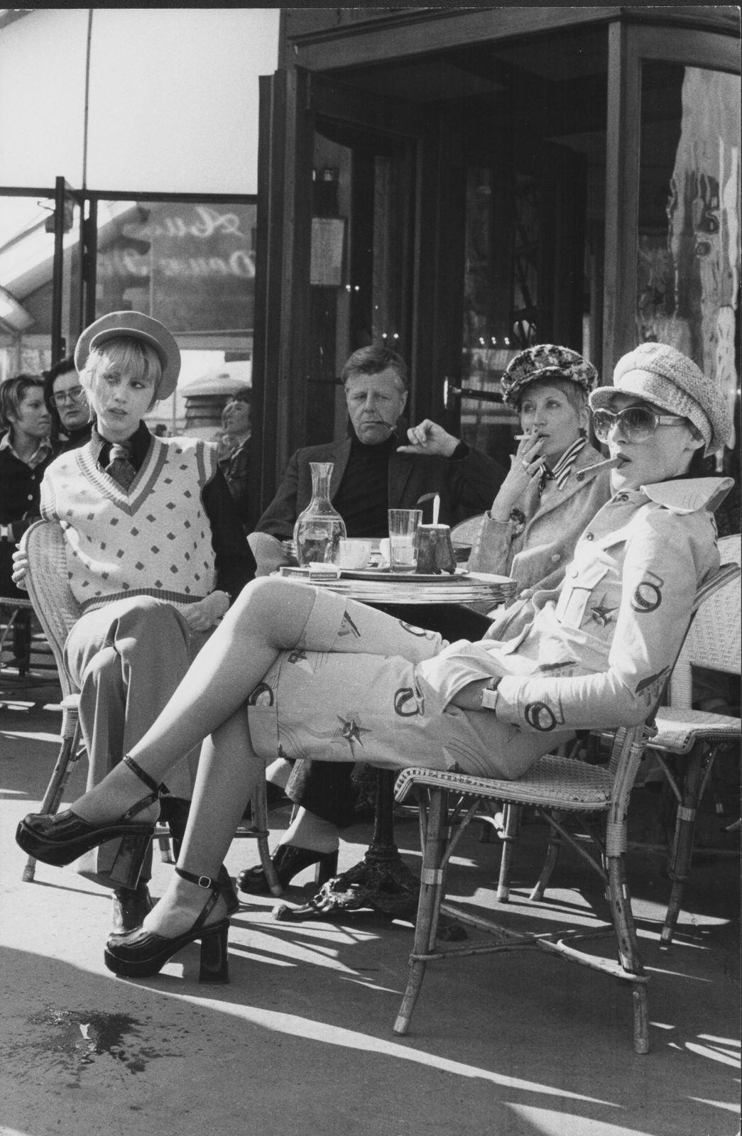 Göksin Sipahiogluwomen In Paris At The Café Aux Deux Amis, Circa 1970   Black & White Print1970