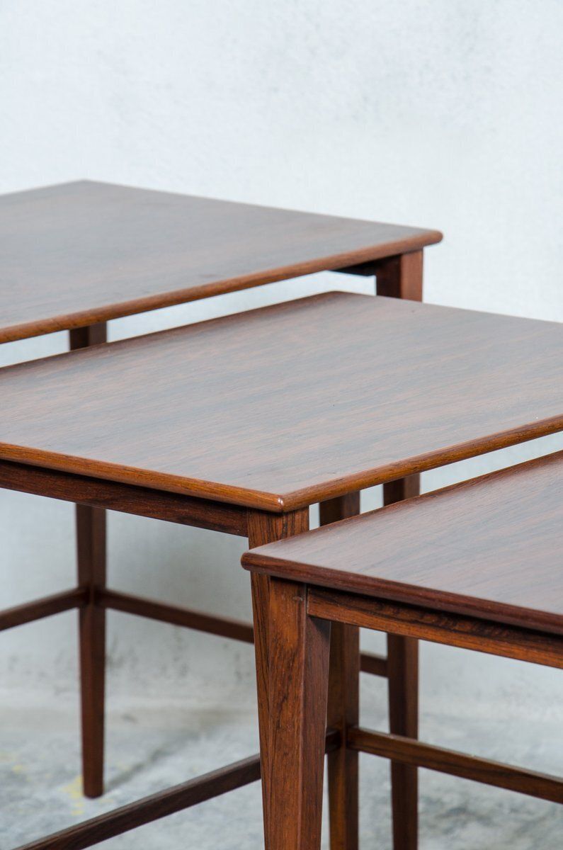 Danish Rosewood Nesting Tables, 1960s, Set Of 3 photo vintage
