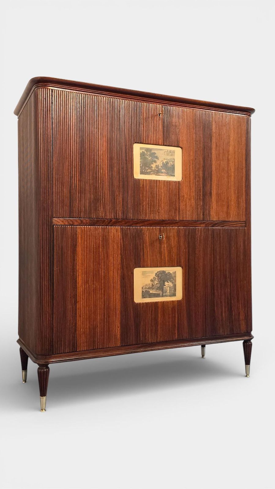 Italian Mid Century Sideboard Or Cabinet Bar With "Grissinato " Design photo furniture