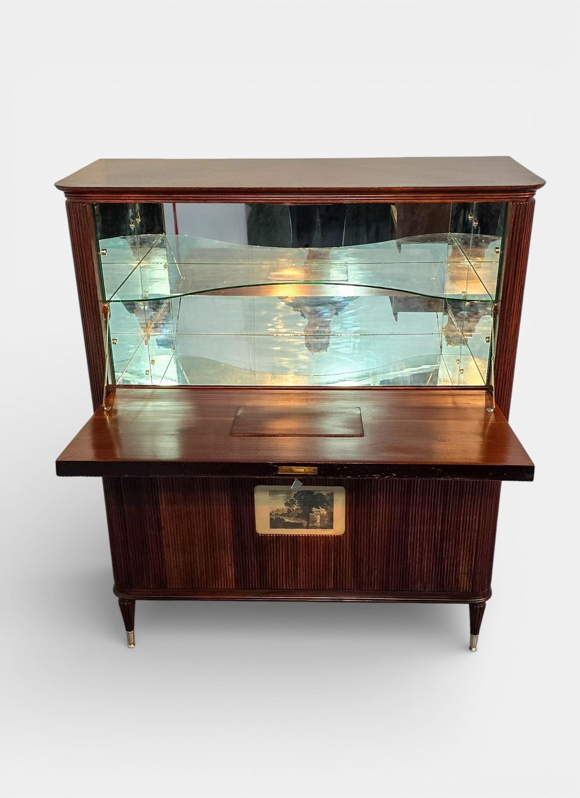 photo buy Italian Mid Century Sideboard Or Cabinet Bar With "Grissinato " Design