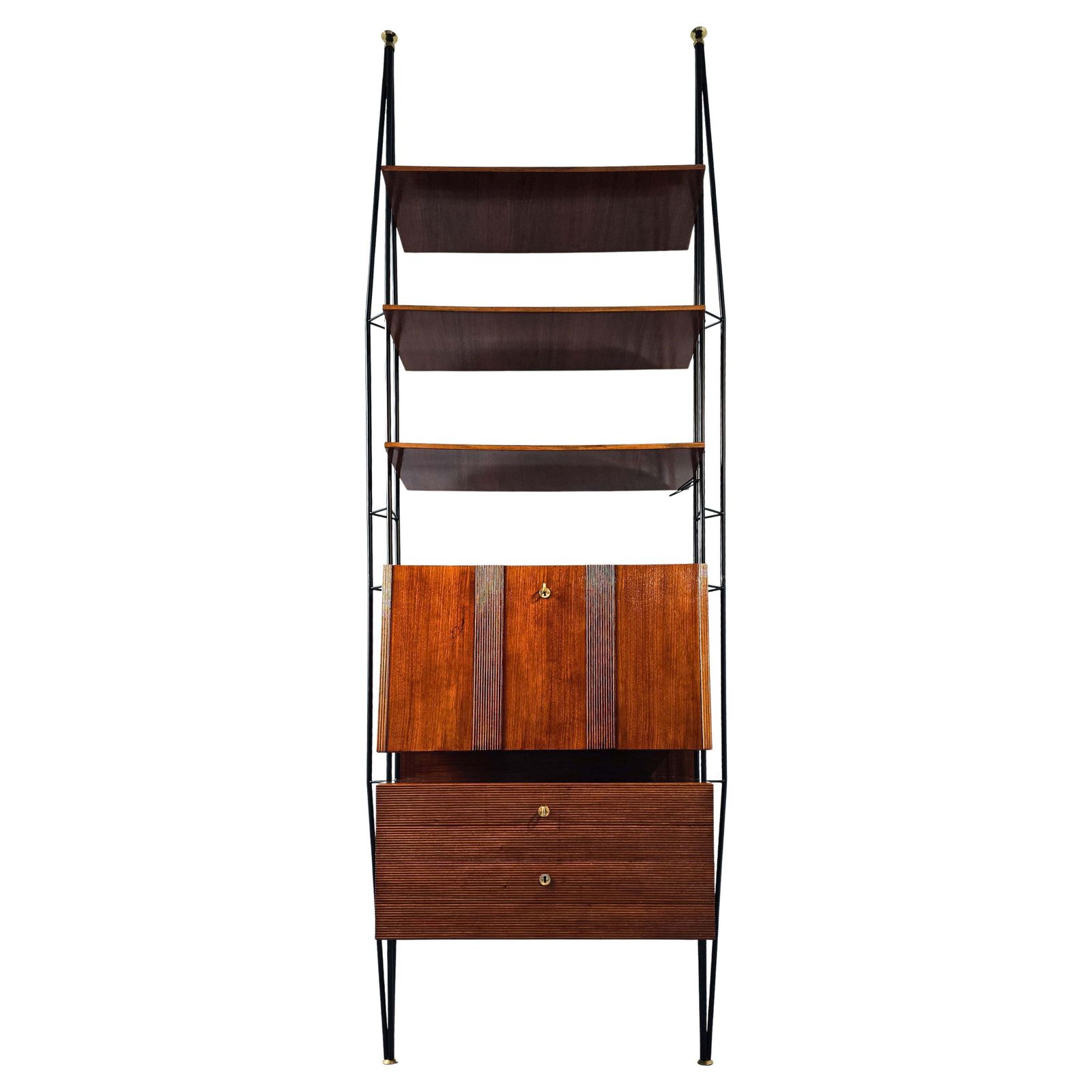 Italian Mid Century Wall Unit Bookcase With Cabinet Bar, 1960s photo furniture