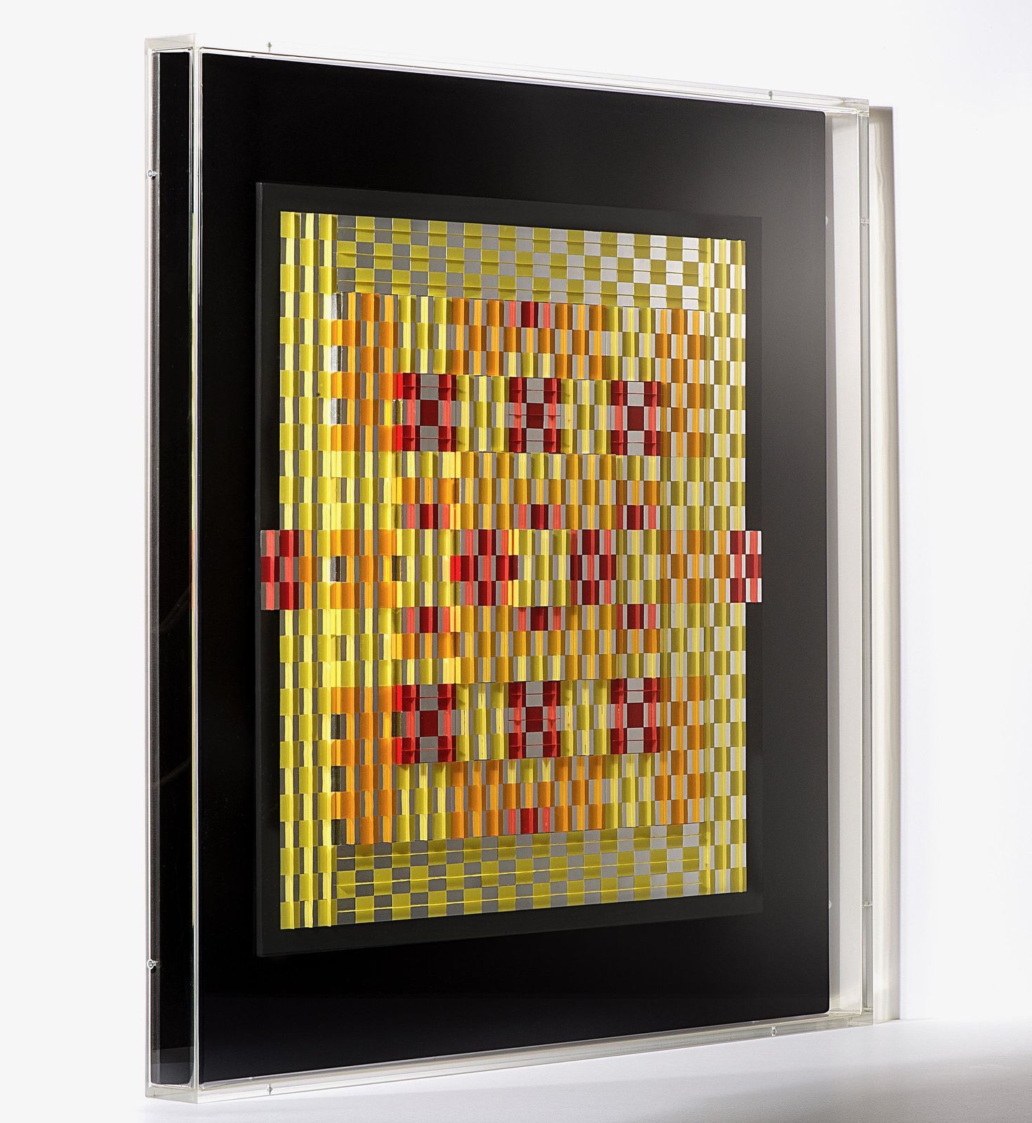 Françoise Luciani Orange Checkerboard Collage Of Paper   2015 photo Art