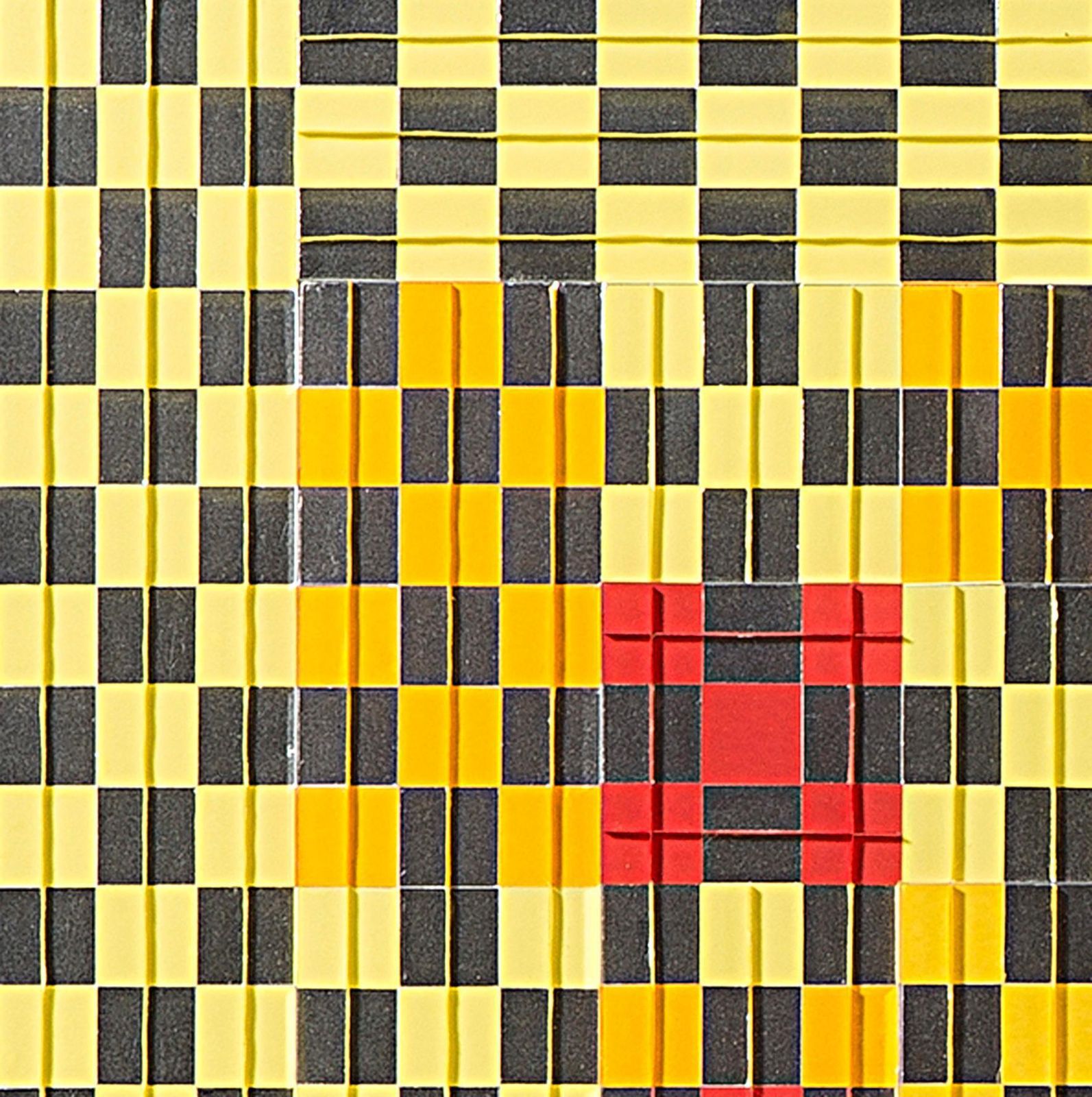 Françoise Luciani Orange Checkerboard Collage Of Paper   2015 photo 2123.0