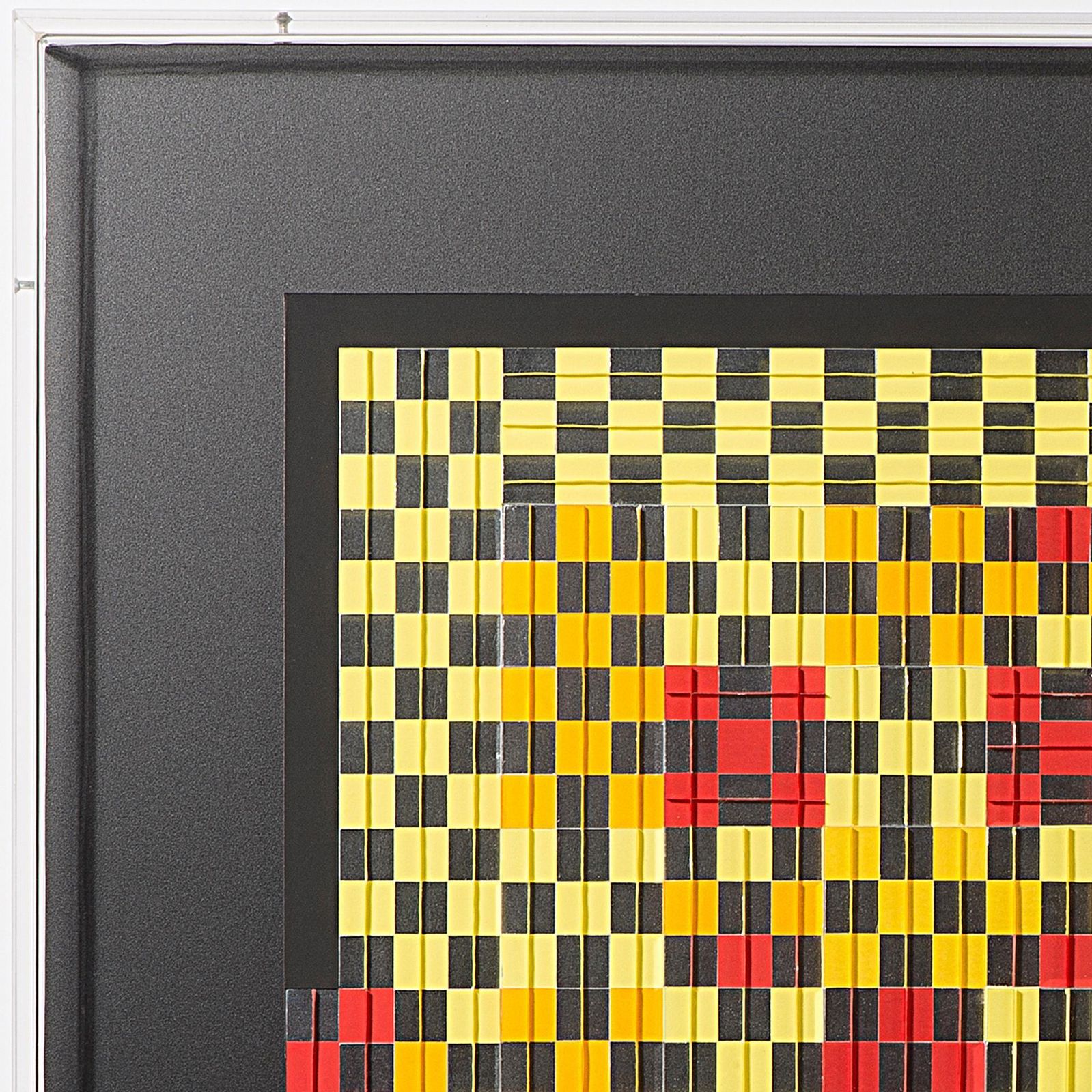 Françoise Luciani Orange Checkerboard Collage Of Paper   2015 photo vinterior