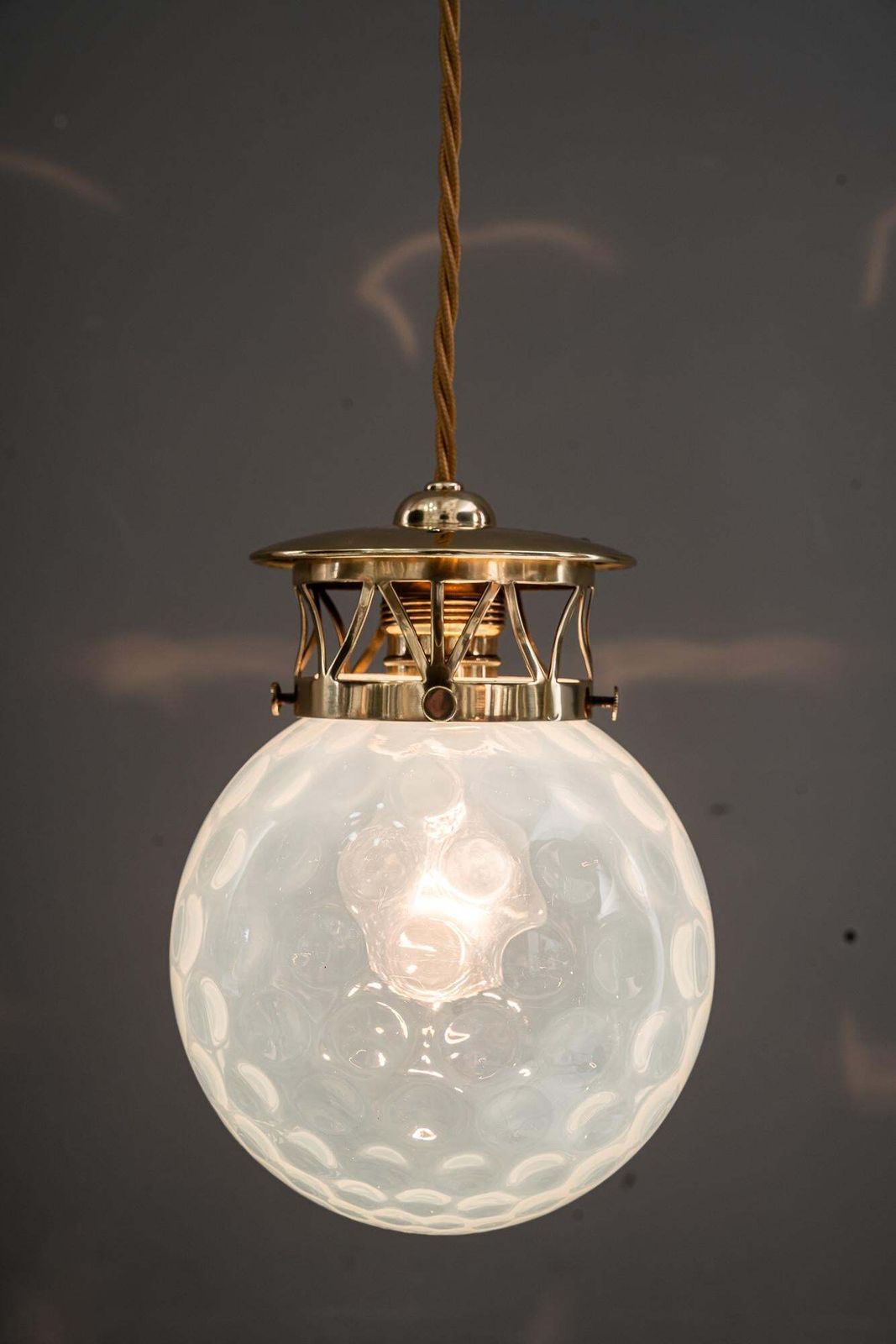 photo vintage Koloman Moser Attributed To Bakalowits & Söhne Pendants With Loetz Glass Shade
